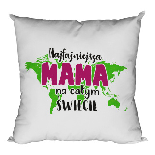 Poduszka Najfajniejsza mama na całym świecie glob