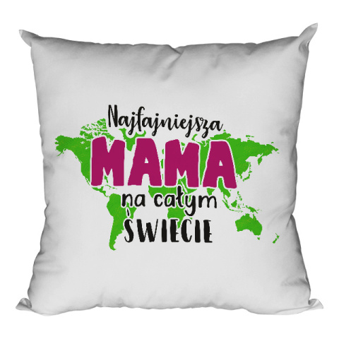 Poduszka Najfajniejsza mama na całym świecie glob