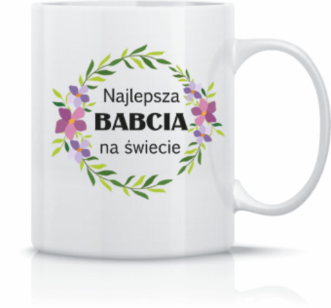 Kubek Najlepsza babcia na świecie kwiaty