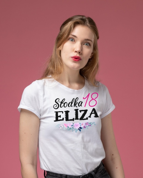 T-shirt damski Słodka 18 imię