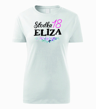 T-shirt damski Słodka 18 imię